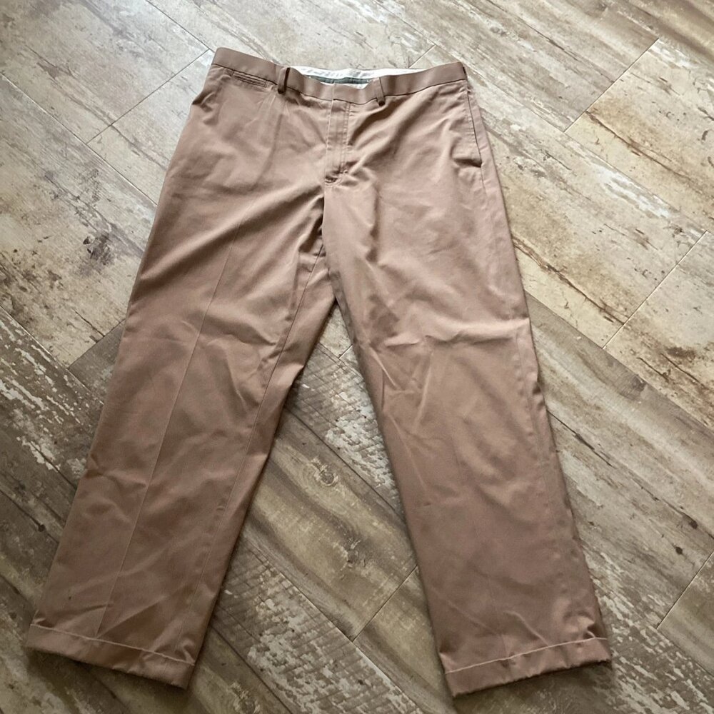 L.L. BEAN Classic Fit Straight Chino Pants Tan Flat Front Men’s 38x30